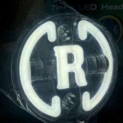 7 Inch Full Ring LED Headlight R Logo for Royal Enfield