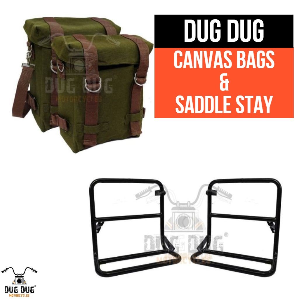 Retro Saddle Bags For Royal Enfield  Army Style Saddle Bags  YouTube