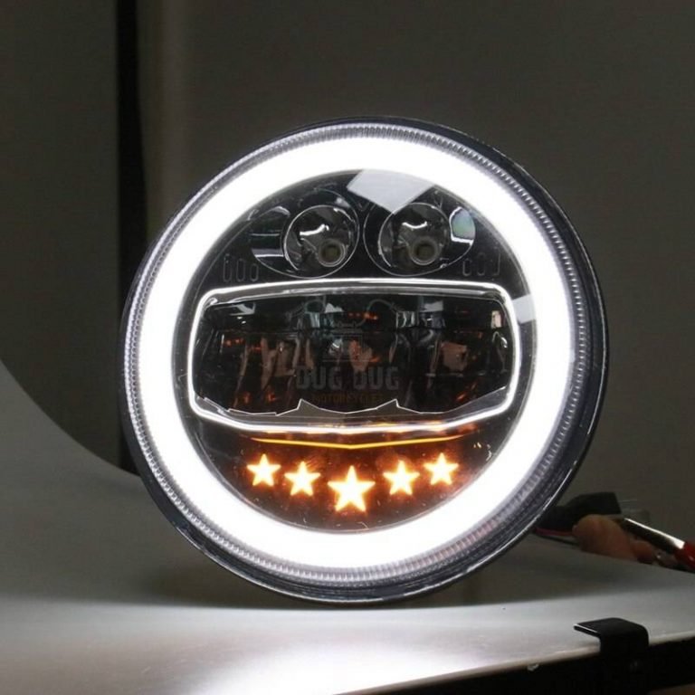 7 Inch Star Design 90w LED Headlight with DRL for Royal Enfield All ...