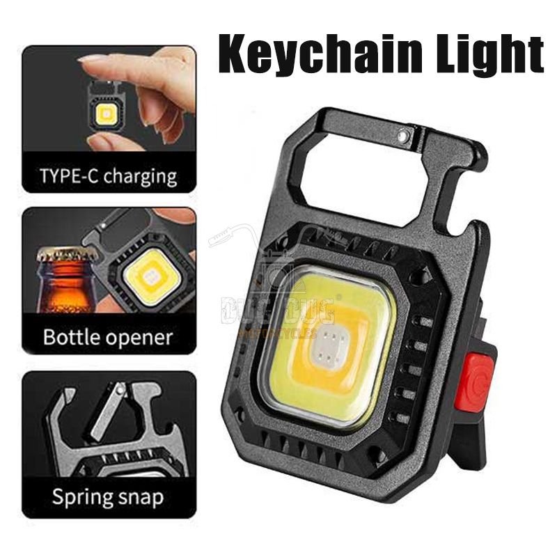 Super Bright Mini Flashlight COB Keychain Keyring Rechargeable Floodlight  with Strong Magnet Dug Dug Motorcycles